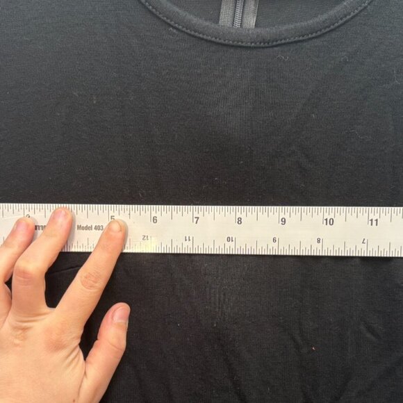 Ann Taylor Loft Dress Size 4p Vintage Women's Black Geometric Drop Waist Stretch - Picture 4 of 5